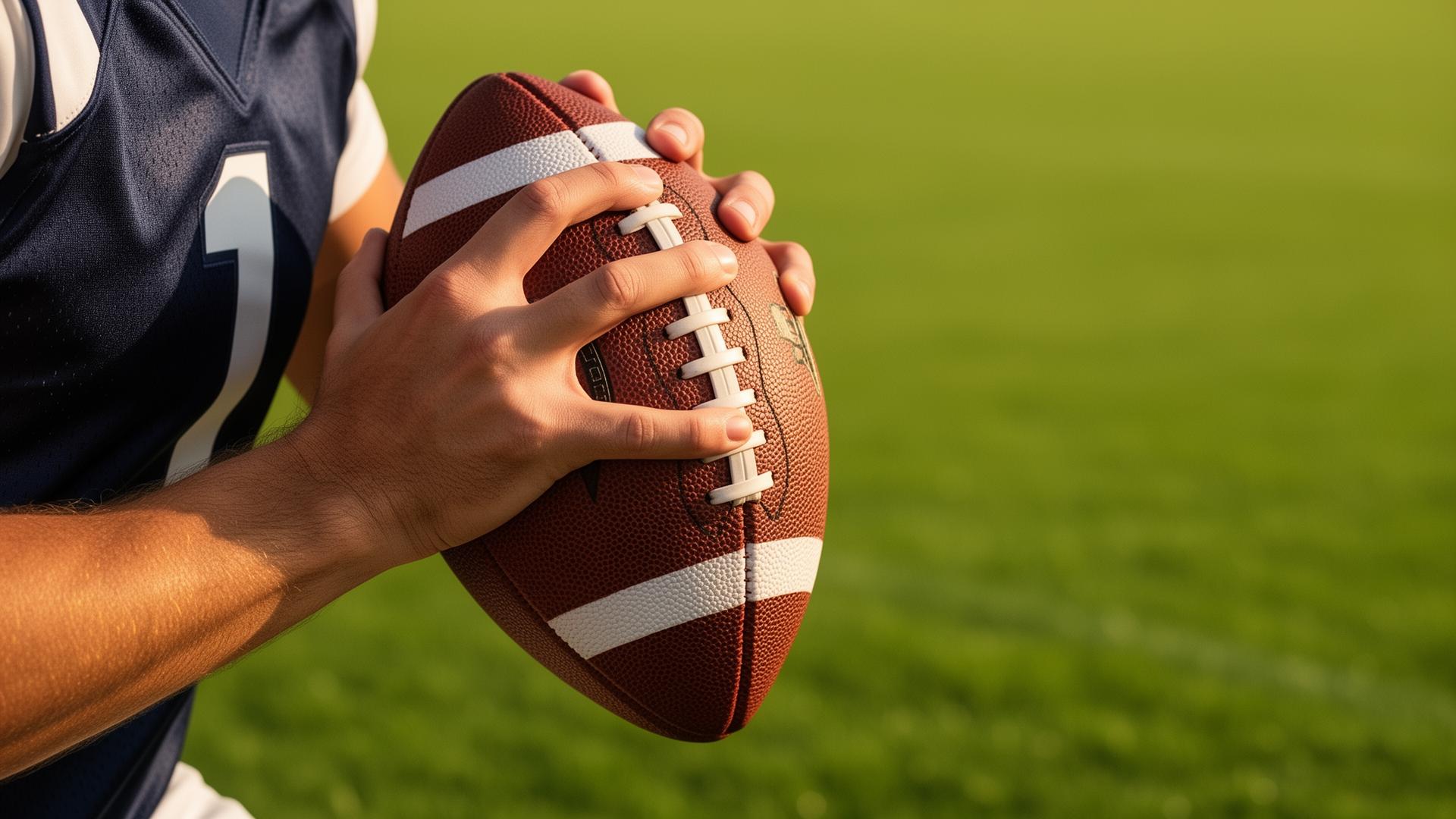 Quarterback grip on football laces